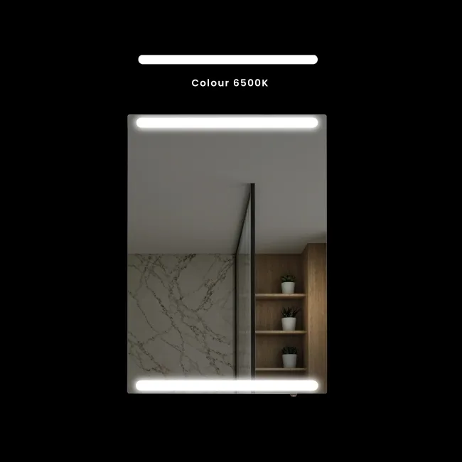 Felicity Battery Powered Gloss White LED Mirror Cabinet 700x500mm