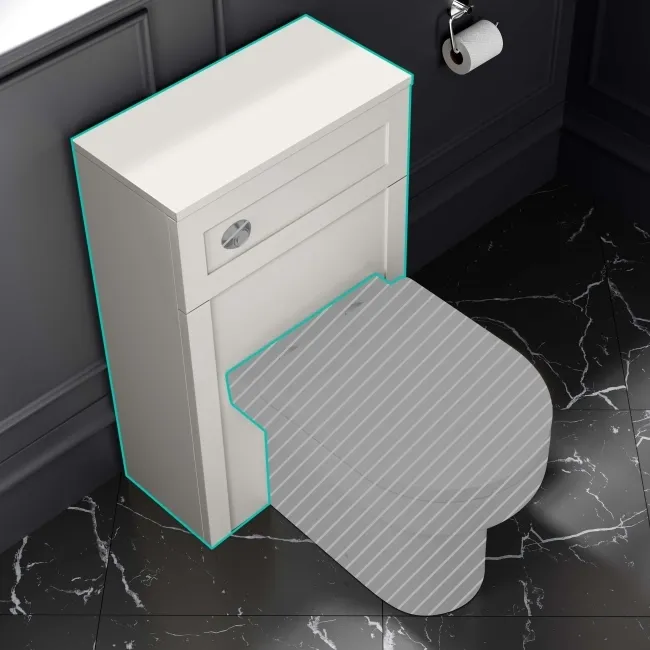 Milos Cotton White Slimline Back To Wall Toilet Unit 500mm