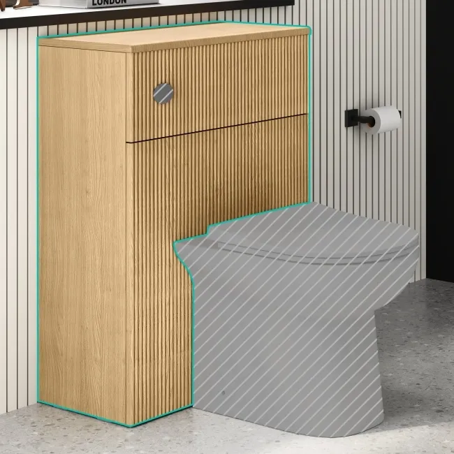 Sicily Fluted Country Oak 600 Toilet Unit