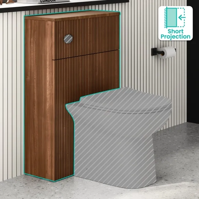 Sicily Fluted Black Walnut 500 Toilet Unit