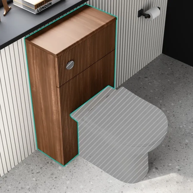 Sicily Fluted Black Walnut 500 Toilet Unit