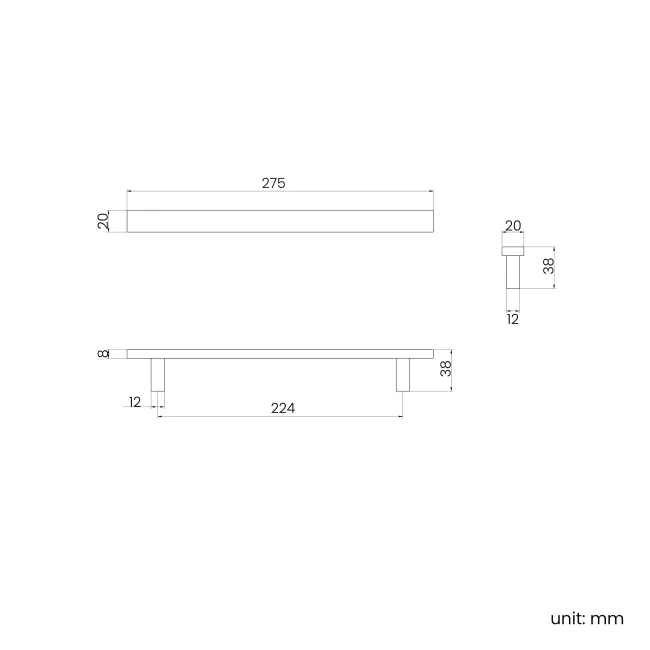 Matt Black Handle for Avon Furniture Range