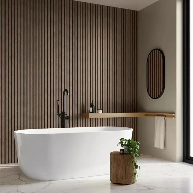 Trepanel Aqua 3D® Waterproof Walnut Brown Wood Effect Slat Panels 3 Pack (Covers 1.39SQM)