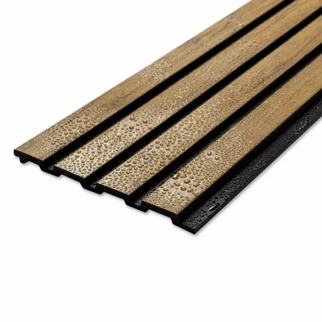 Trepanel Aqua 3D® Waterproof Smoked Oak Brown Wood Effect Slat Panels 3 Pack (Covers 1.39 SQM)