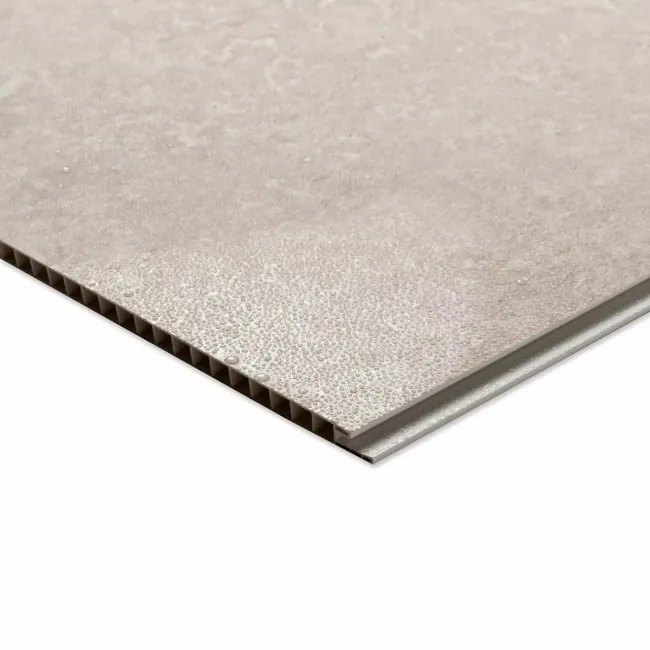 Trepanel Aqua® Gloss Ivory Travertine Effect PVC Shower Wall Panel