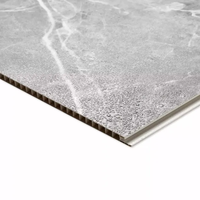 Trepanel Aqua® Matt Grey Marble Effect PVC Shower Wall Panel