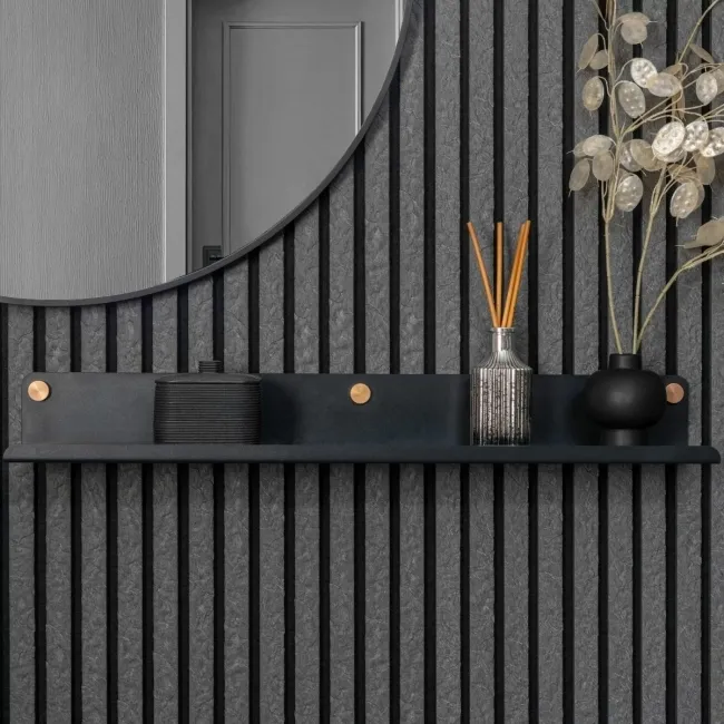 Trepanel Customise® Black Shelf 759mm Inc Brass Twist-Lock System