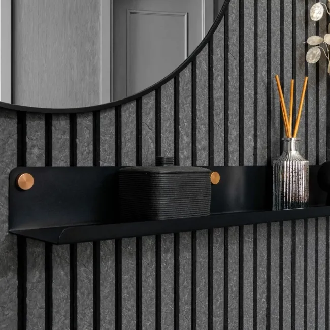 Trepanel Customise® Black Shelf 759mm Inc Brass Twist-Lock System
