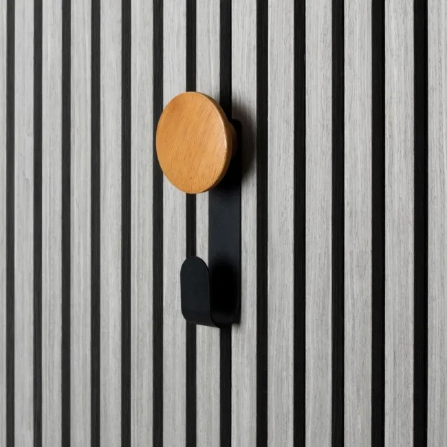 Trepanel Customise® Wooden Hanger Natural Vertical Metal Hook