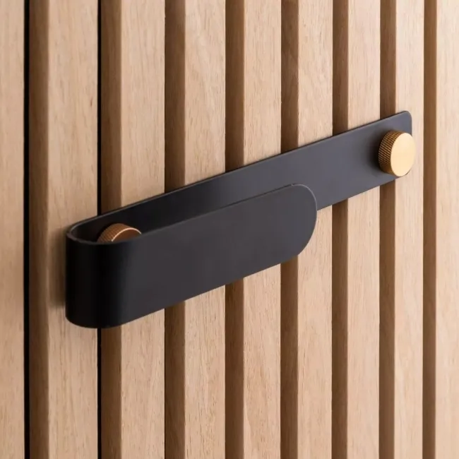 Trepanel Customise® Black Horizontal Metal Hook with Brass Screw