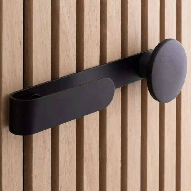 Trepanel Customise® Wooden Hanger Black Horizontal Metal Hook