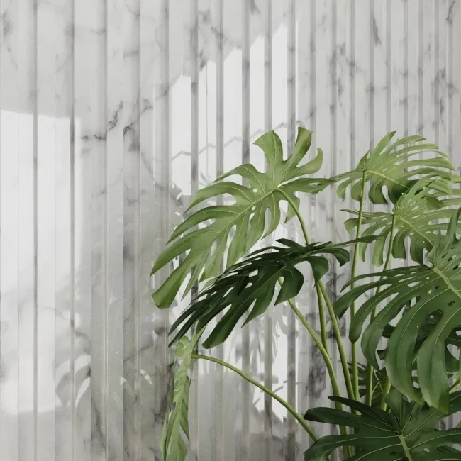 Trepanel Aqua 3D® Waterproof White Marble Slat Wall Panel 3 Pack (Covers 0.87 SQM)