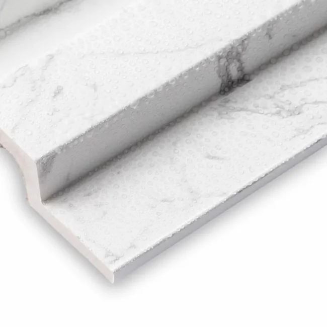 Trepanel Aqua 3D® Waterproof White Marble Slat Wall Panel 3 Pack (Covers 0.87 SQM)