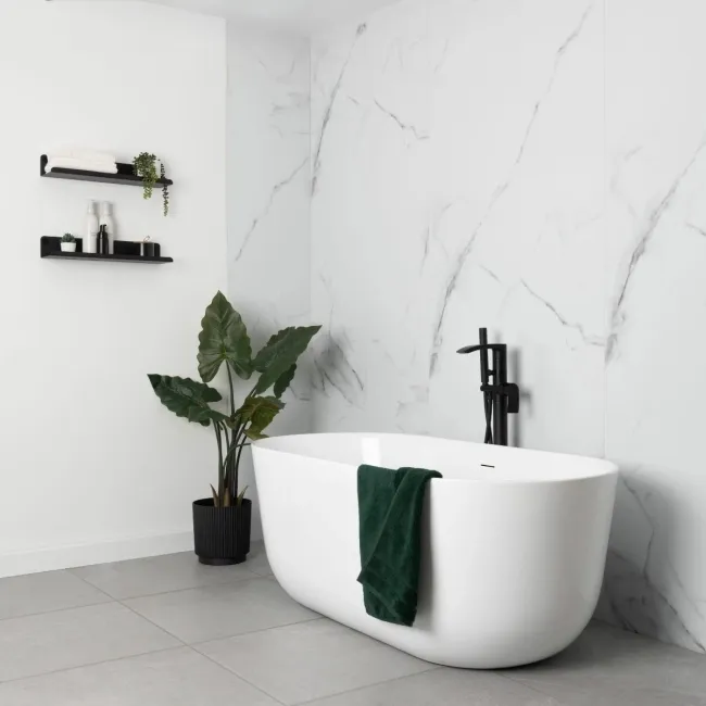 Trepanel Aqua Luxe® Carrara Soft Marble Effect Embossed Satin SPC XXL Wall Panel