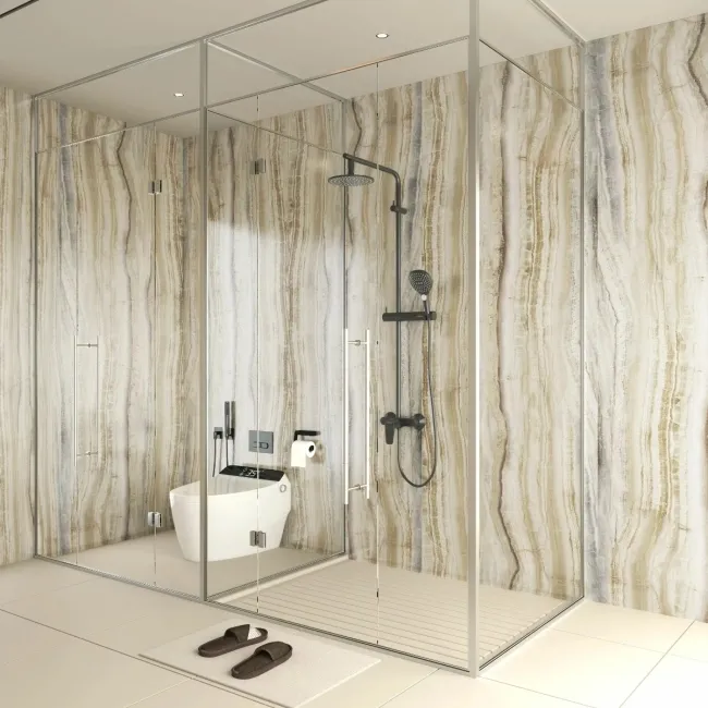Trepanel Aqua Luxe® Onyx Multicolour Marble Effect Embossed Gloss SPC XXL Wall Panel