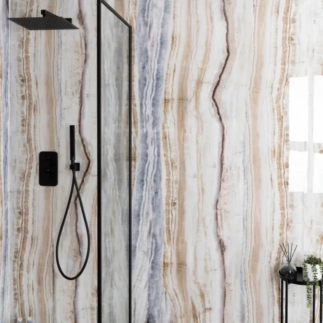 Trepanel Aqua Luxe® Onyx Multicolour Marble Effect Embossed Gloss SPC XXL Wall Panel
