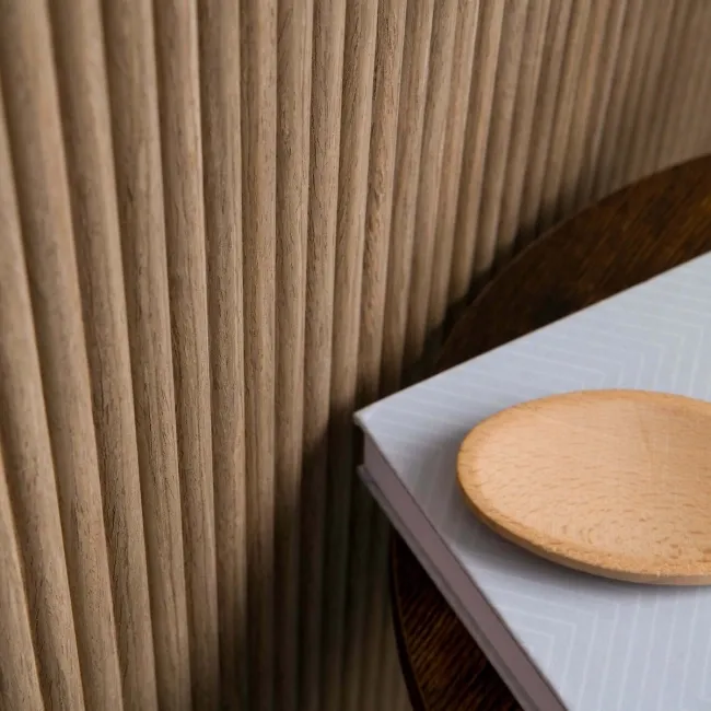 Trepanel Flex® Smoked Oak Flexible Acoustic Wood Panels 1200x600