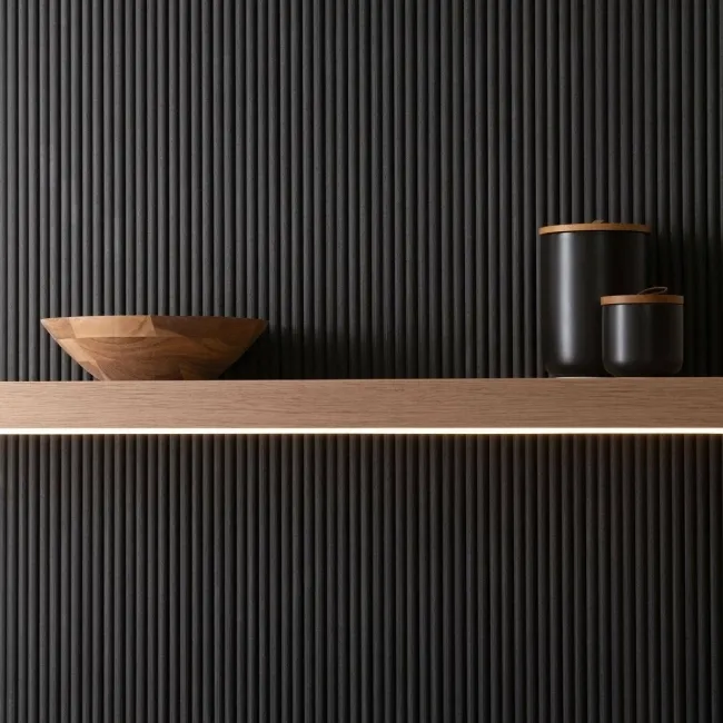 Trepanel Flex® Noir Black Flexible Acoustic Wood Panels 1200x600