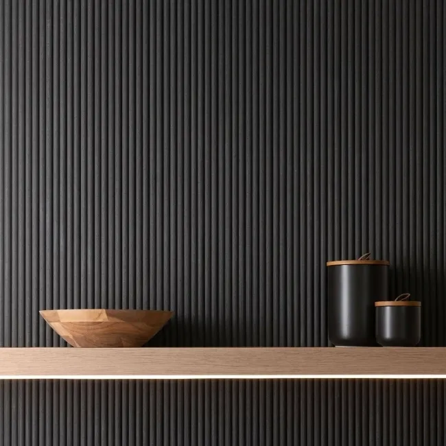 Trepanel Flex® Noir Black Flexible Acoustic Wood Panels 1200x600