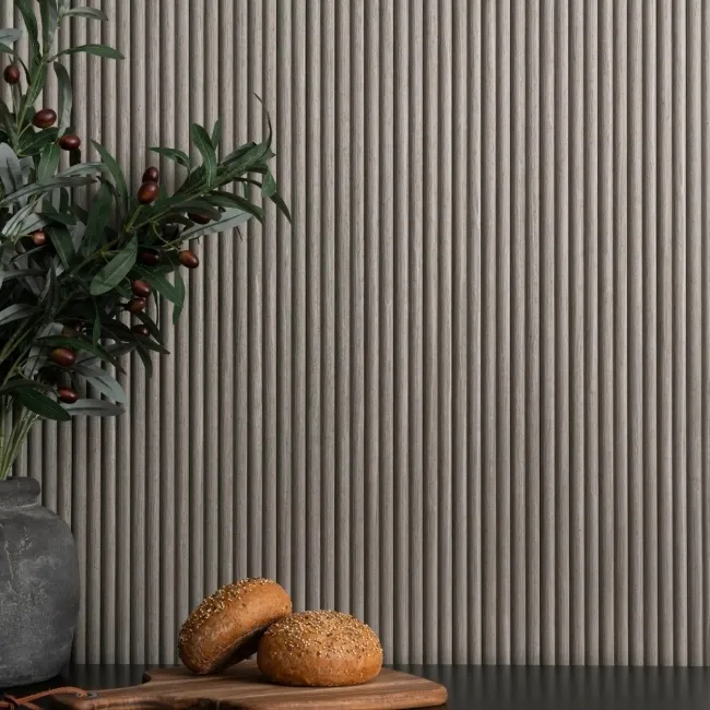 Trepanel Flex® Ash Grey Flexible Acoustic Wood Panels 1200x600