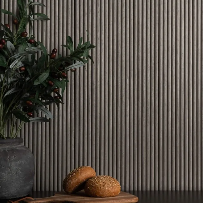 Trepanel Flex® Ash Grey Flexible Acoustic Wood Panels 1200x600