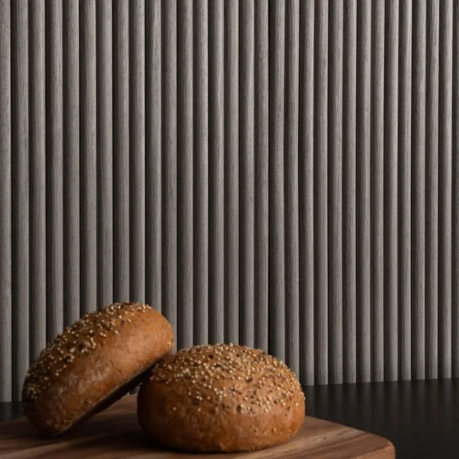 Trepanel Flex® Ash Grey Flexible Acoustic Wood Panels 1200x600