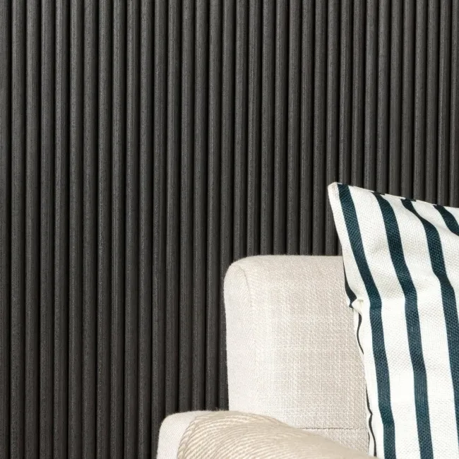 Trepanel Flex® Noir Black Flexible Acoustic Wood Panels 2400x300