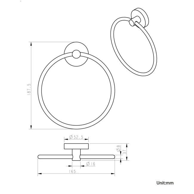 Sofia Chrome Towel Ring