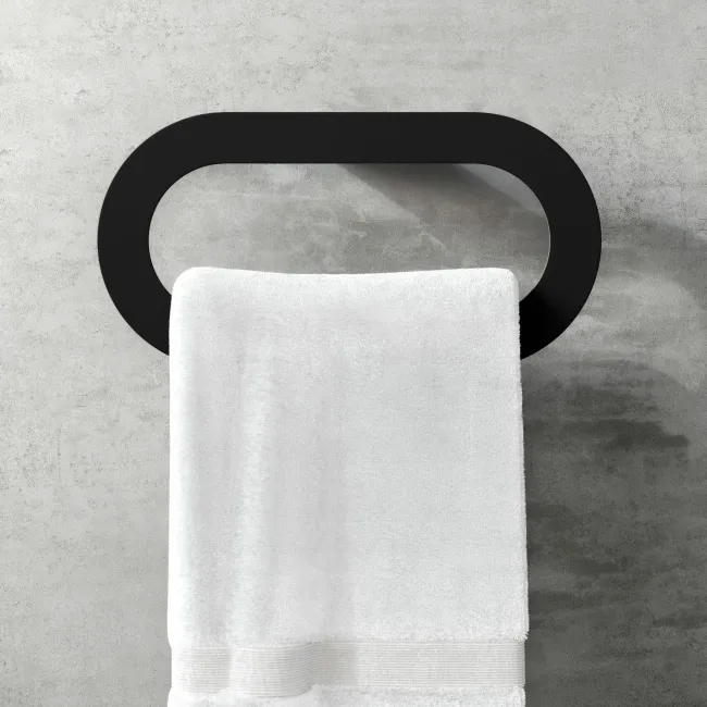Daphne Matt Black Towel Ring