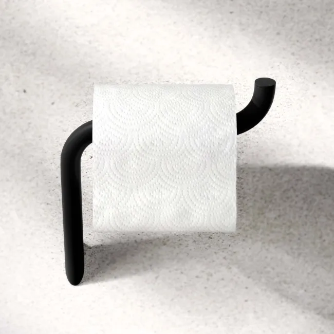 Freya Matt Black Toilet Roll Holder