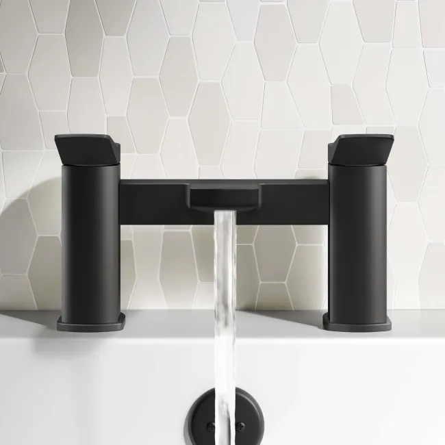 Aire Matt Black Basin & Bath Mixer Tap Set