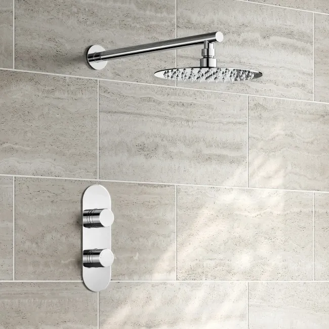 Ballina Premium Chrome Round Thermostatic Shower Set - 200mm Head