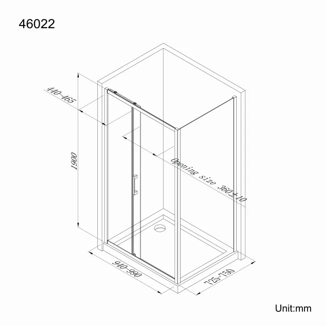 Hamburg Easy Clean 8mm Sliding Shower Enclosure 1000x760mm - Easy Fix Feature