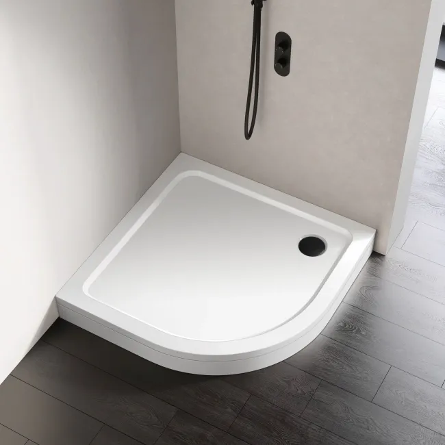 London Quadrant Stone Shower Tray 1000x1000mm & Riser Kit