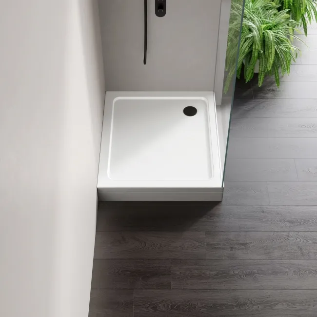 London Rectangular Stone Shower Tray 1000x700mm & Riser Kit