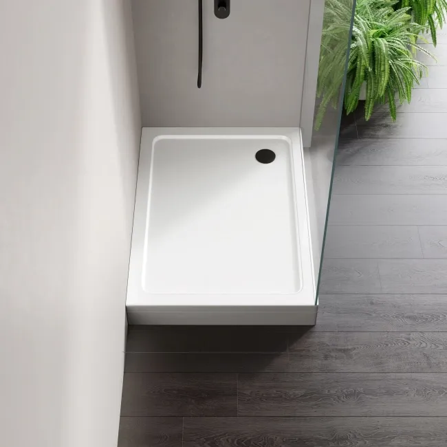 London Rectangular Stone Shower Tray 1200x760mm & Riser Kit