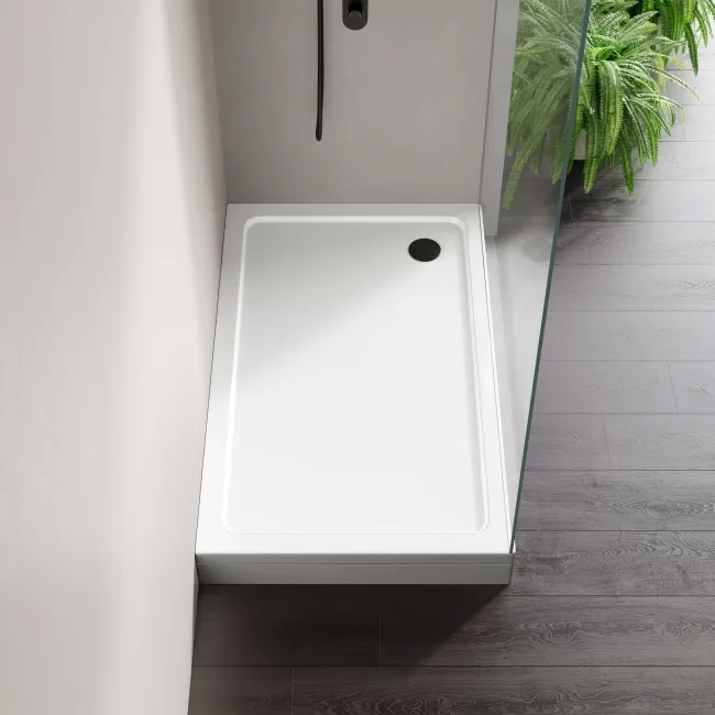 London Rectangular Stone Shower Tray 1300x800mm & Riser Kit