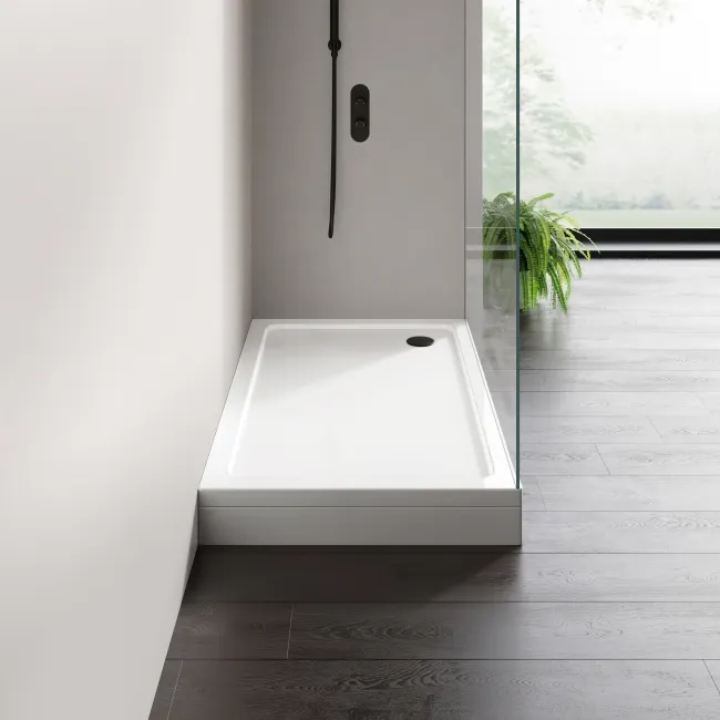London Rectangular Stone Shower Tray 1300x800mm & Riser Kit