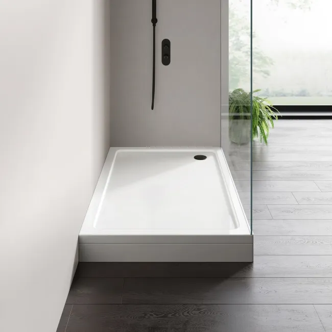 London Rectangular Stone Shower Tray 1400x900mm & Riser Kit