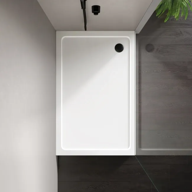London Rectangular Stone Shower Tray 1400x900mm & Riser Kit