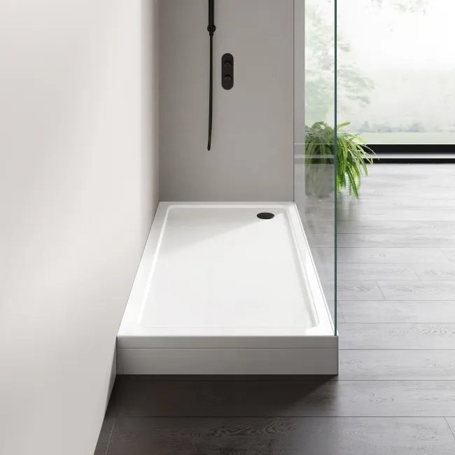 London Rectangular Stone Shower Tray 1500x800mm & Riser Kit