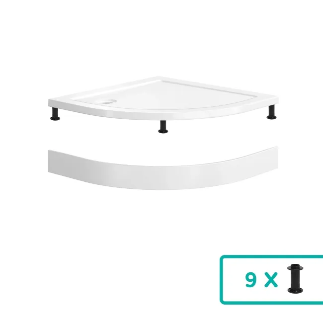 Cairo Quadrant SMC Composite Shower Tray 900x900mm & Riser Kit