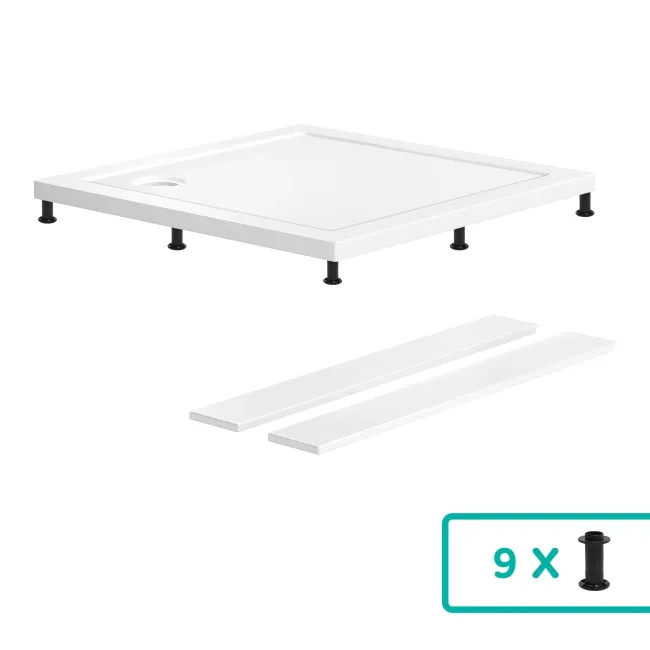 Cairo Square SMC Composite Shower Tray 800x800mm & Riser Kit