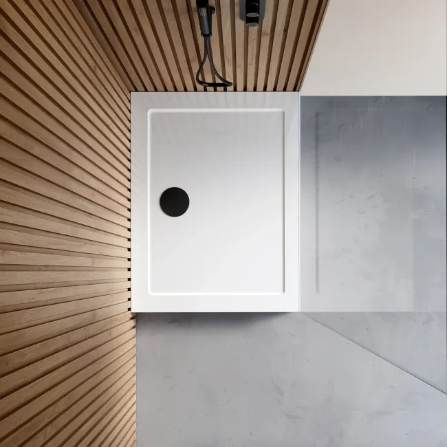 Cairo Rectangular SMC Composite Shower Tray 900x700mm & Riser Kit