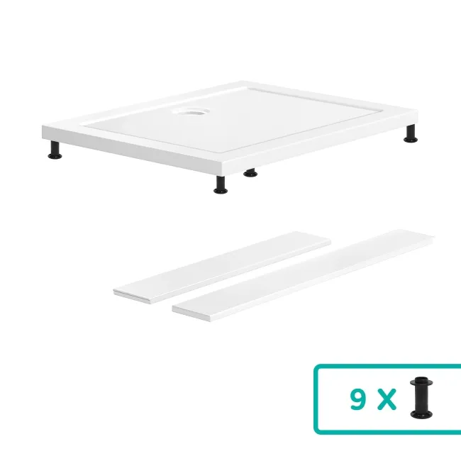 Cairo Rectangular SMC Composite Shower Tray 900x700mm & Riser Kit