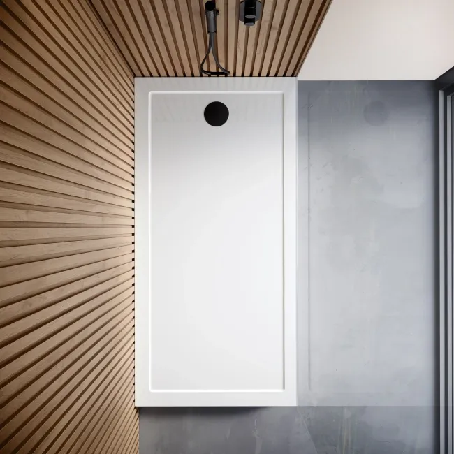Cairo Rectangular SMC Composite Shower Tray 1600x700mm & Riser Kit