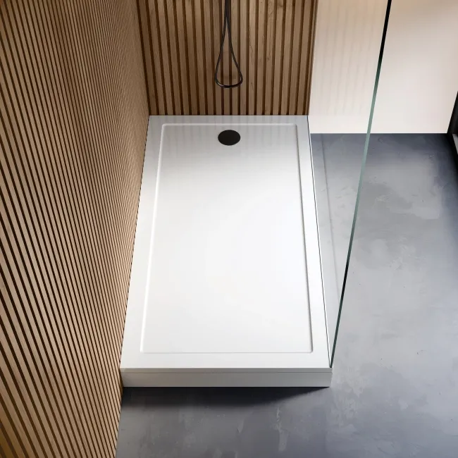 Cairo Rectangular SMC Composite Shower Tray 1700x700mm & Riser Kit