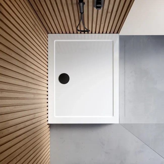 Cairo Rectangular SMC Composite Shower Tray 1000x800mm & Riser Kit