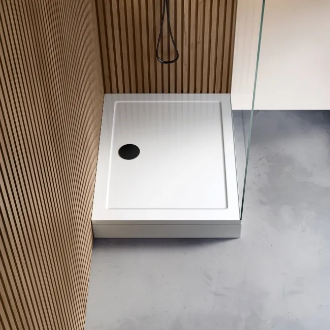 Cairo Rectangular SMC Composite Shower Tray 1100x800mm & Riser Kit