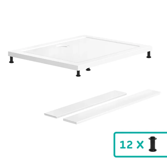 Cairo Rectangular SMC Composite Shower Tray 1100x800mm & Riser Kit